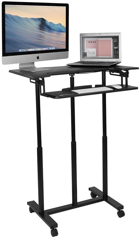 Mount It Mobile Standing Desk With Wheels Rolling Sit Stand