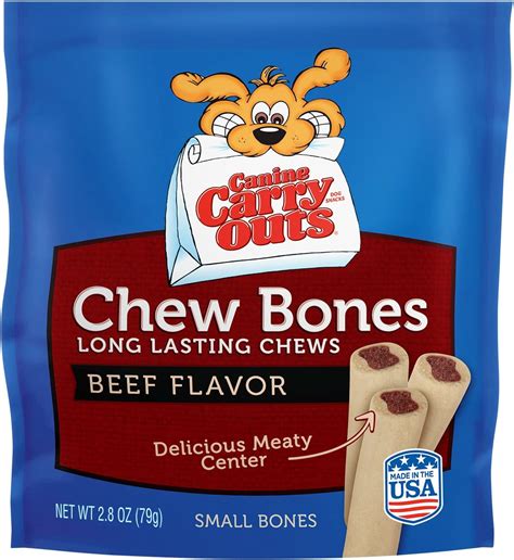 Canine Carry Outs Chew Bones Beef Flavor Long Lasting Dog