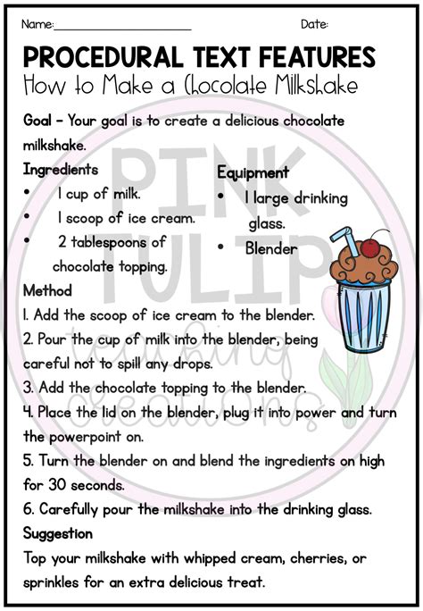 Procedural Text Writing Worksheet Pack No Prep Lesson Ideas In 2021