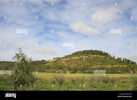 Israel Shephelah Tel Azekah Overlooks The Valley Of Elah Stock Photo