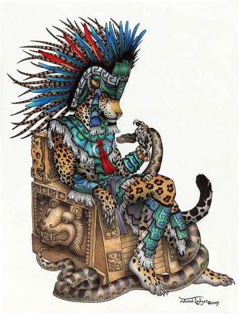 Tepeyollotl Jaguarearthquake God Of The Aztecs Rules Day Sign Calli