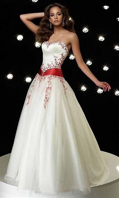 Very Beautiful Red And White Wedding Dress Wedding Dresses Red