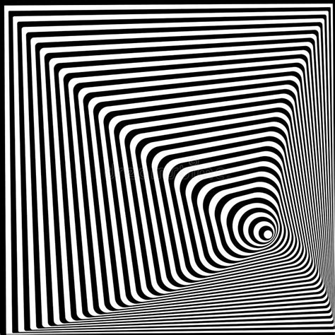 Abstract Twisted Black And White Optical Illusion Striped Background
