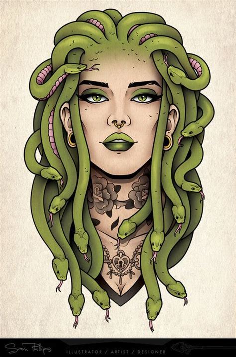 Tattoo Commissions — Sam Phillips Medusa Art Medusa Tattoo Medusa