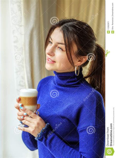 a beautiful brunette woman drinks a lot the concept of lifestyl stock image image of girl