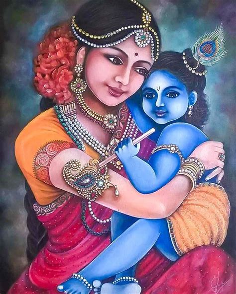 Image may contain: 2 people | Baby krishna, Krishna painting, Krishna art