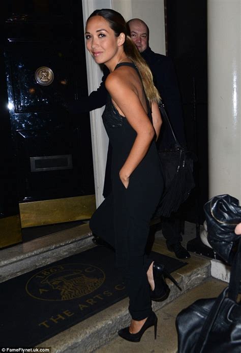 myleene klass shows off her incredible holiday tan in revealing jumpsuit as she enjoys a night