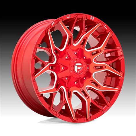 Fuel Twitch D771 Candy Red Milled Custom Truck Wheels D771 Twitch Fuel 1pc Custom