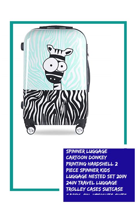 Spinner Luggage Cartoon Donkey Printing Hardshell 2 Piece Spinner Kids Luggage Nested Set 20in ...