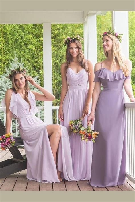 Purple Bridesmaid Dress Modest Bridesmaid Dress Chiffon Bridesmaid