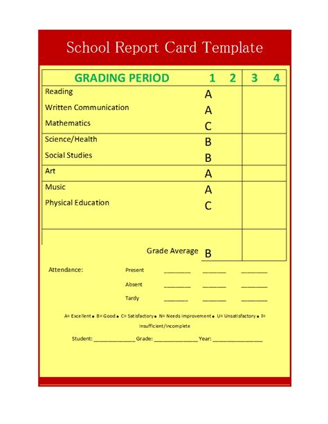 School Report Template Free Formats Excel Word