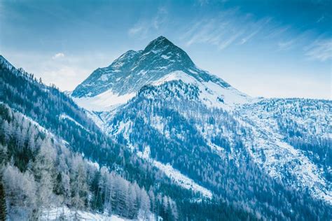 Winter Snow Mountain Peaks Austrian Alps Stock Image Image Of Cold