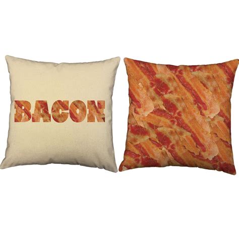 Bacon Throw Pillows Set Of 2 Throw Pillows Living Room Throw Pillow