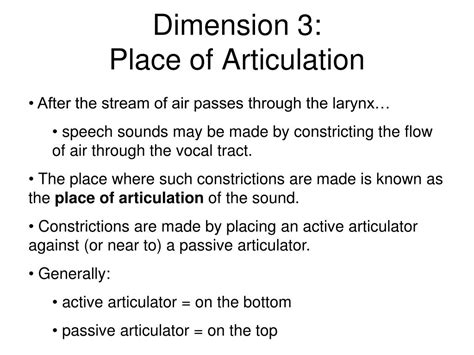 Ppt Consonant Dimensions Of Articulation Powerpoint Presentation