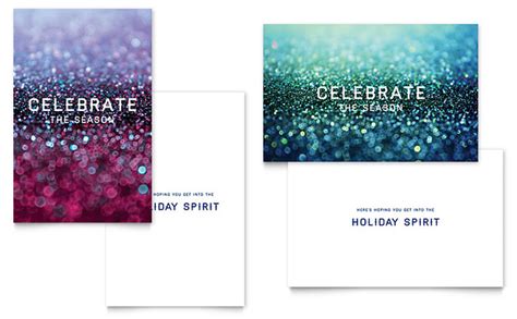 Glittering Celebration Greeting Card Template Word And Publisher