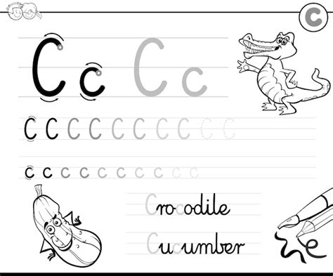 Premium Vector Learn To Write Letter C