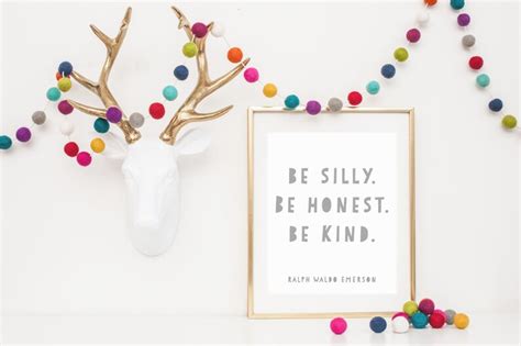Digital Be Silly Be Honest Be Kind Quote Print Grey Modern Etsy
