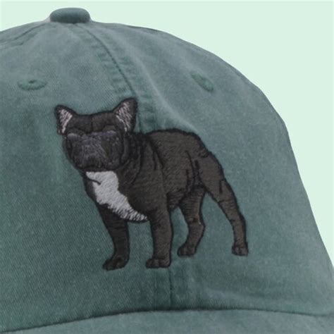 Black French Bulldog Embroidered Hat Baseball Cap Dog Lover Etsy