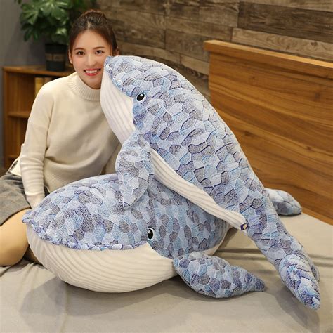 50 110cm Huge Blue Whale Stuffed Plush Toy Soft Pillow Cushion Cute
