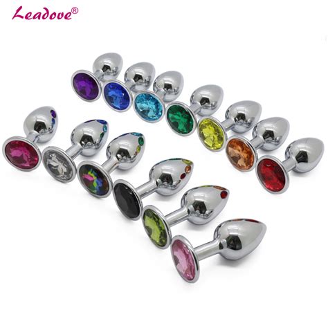 Small Size Stainless Steel Crystal Anal Plug Jeweled Butt Plug Boot Beads Metal Anal Sex Toys