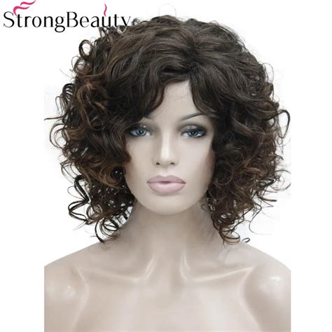 Strong Beauty Synthetic Hair Medium Curly Wigs Full Capless Women Wig