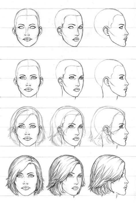 Tutorial Female Head Drawing Tutorial Face Female Face Drawing