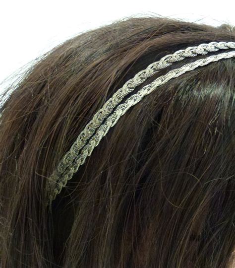 Silver Lace Headband Double Silver Headband For Women Thin Etsy