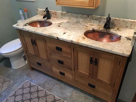 Hand Crafted Double Sink Vanity By Bungalow White Oak Furniture