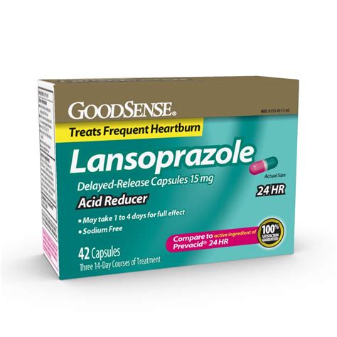 Good Sense Acid Reducer Lansoprazole Delayed Release Capsules 15 Mg