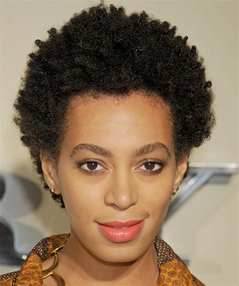 Solange Knowles Short Curly Black Afro Hairstyle