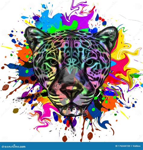 Abstract Creative Illustration With Colorful Tiger Stock Illustration
