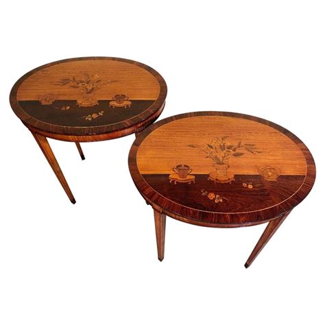 Neoclassical Mahogany And Satinwood Inlay Tray Top Table Dutch 19th