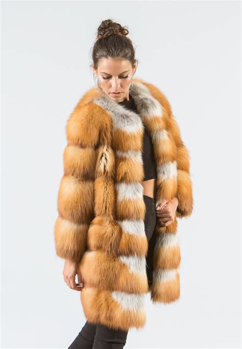Canadian Red Fox Fur Jacket 100 Real Fur Coats