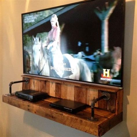 Diy Pallet Wood Floating Tv Shelf Idea That Hides Your Wires