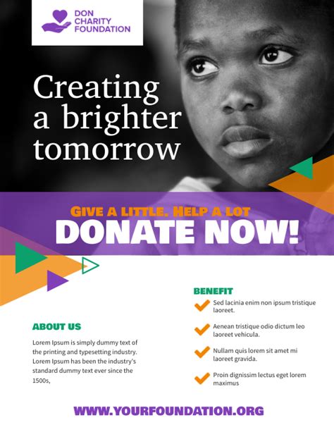 Charity Donation Non Profit Organisation Flyer Template Postermywall