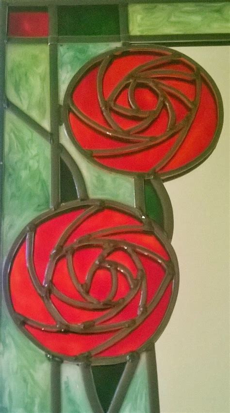 A Bespoke Charles Rennie Mackintosh Inspired Leaded Stained Etsy Uk