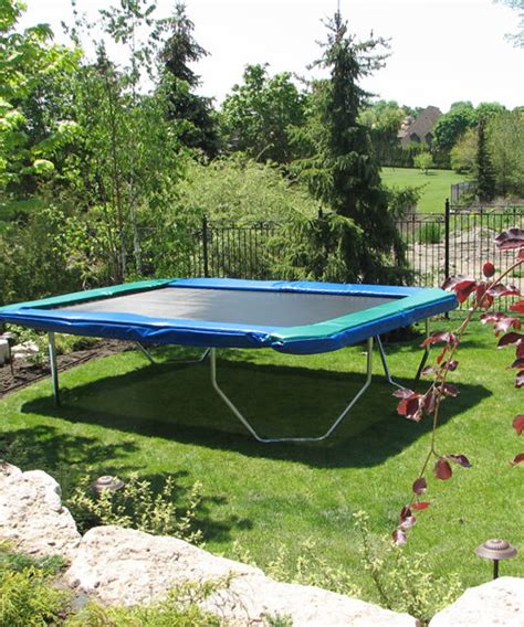 Preparing the installation of a leisure trampoline. 10 ft. x 14 ft. Rectangular Trampoline | Trampoline ...