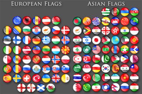 280 World National Flags Buttons Icons On Creative Market