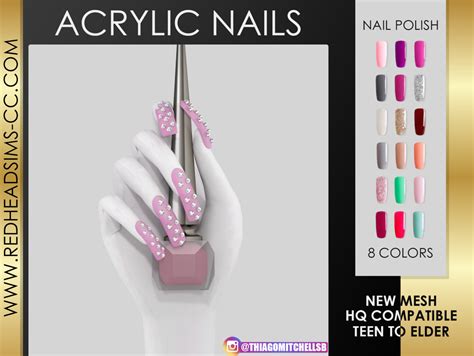Acrylic Nails New Mesh Compatible With Hq Mod Sims 4 Nails