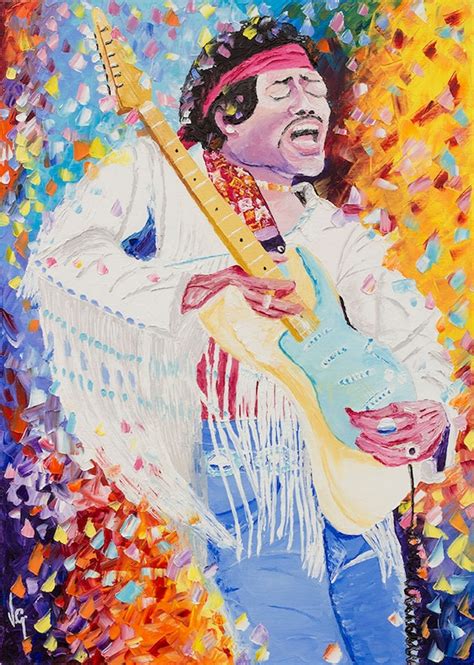 Jimi Hendrix Pop Art Wall Art Oil Painting Palette Knife Etsy