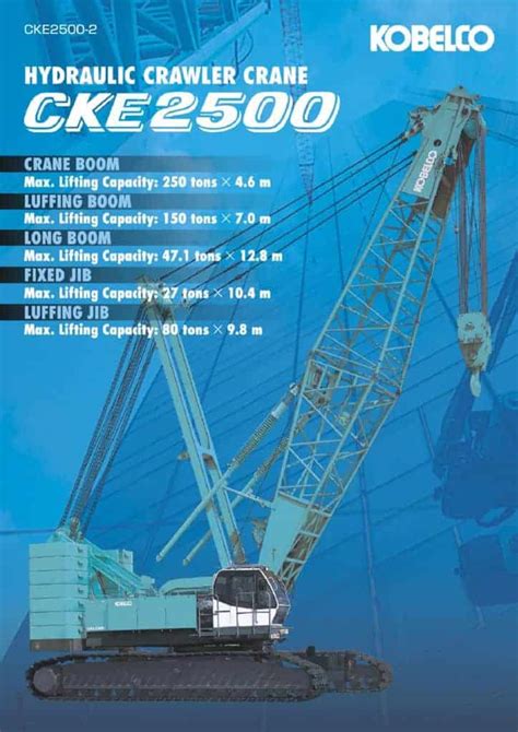 Kobelco Cke F Crawler Crane Specifications Load Chart Cranepedia My