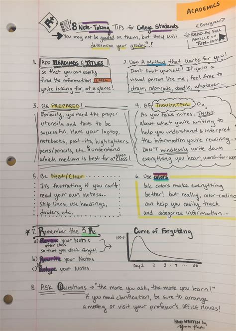 8 Note Taking Tips For College Students Note Taking Tips College