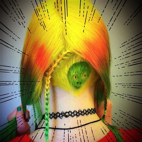 hidden hair illustration trend reveals colorful characters shaved underneath luscious locks