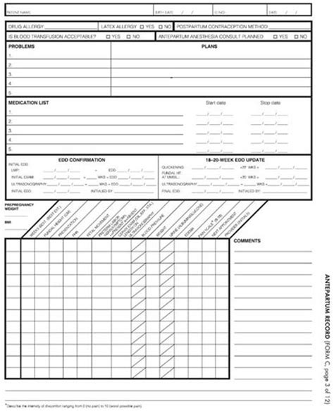 Acog Antepartum Record Fill Out And Sign Printable Pd
