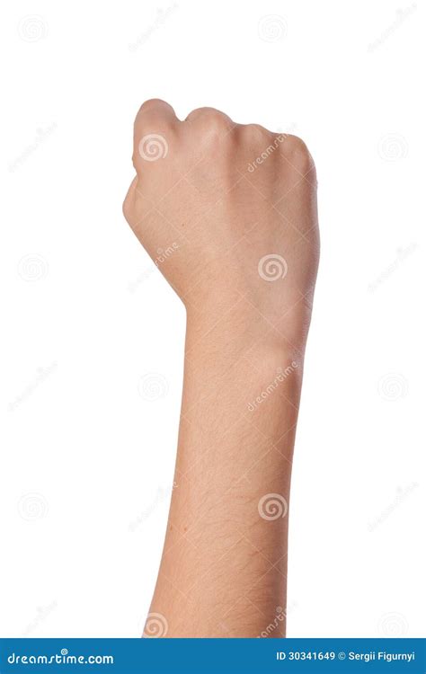 Female Hand With A Clenched Fist Isolated Stock Image Image Of