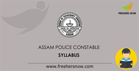 Assam Police Constable Syllabus Pdf Slprb Assam Exam Pattern
