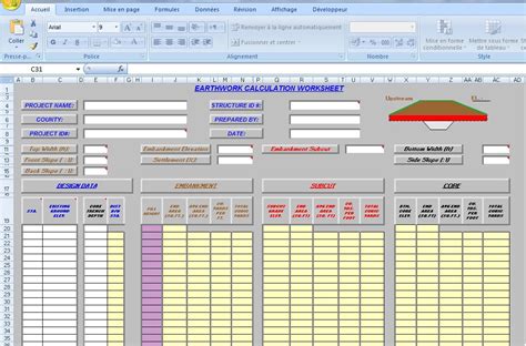 When the new office is released update all your old files to the new format in one go. earthwork excel template sheet : xls - Civil engineering ...