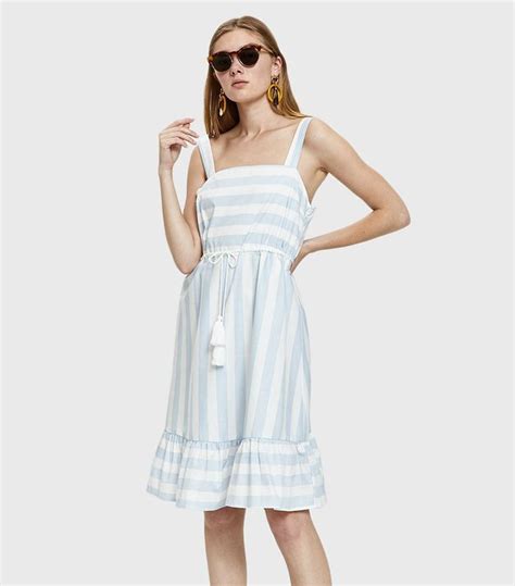 Shop Easy Summer Dresses That Can Be Worn Anytime Who What Wear Poplin Dress Midi Shirt Dress