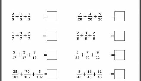 fractions worksheet 4th grade