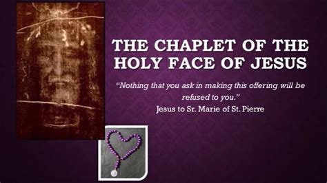 The Chaplet Of The Holy Face Of Jesus With Introduction And Prayer In